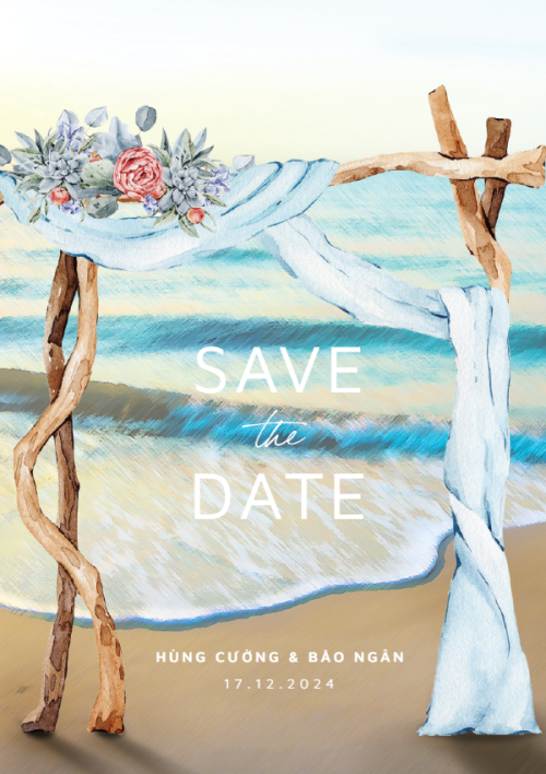 Mẫu thiết kế Ruột thiệp cưới Sea Lover, cổ điển, vintage, retro, classic 1762000668