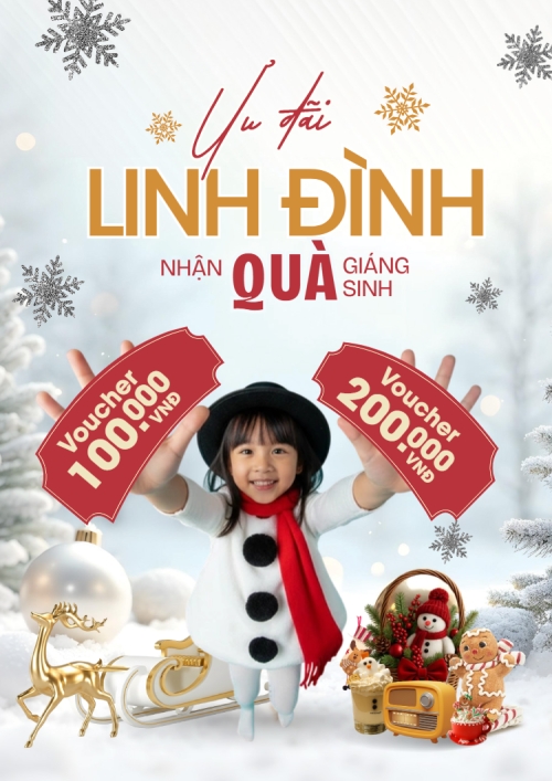 Mẫu thiết kế Poster chuẩn Ưu đãi linh đình nhận quà giáng sinh 1765240231