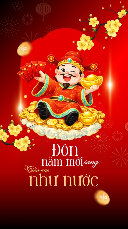 Mẫu thiết kế Hình nền điện thoại Năm mới sang tiền vào như nước 1767031668