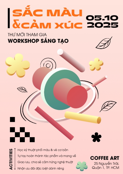 Mẫu thiết kế Thư mời Workshop, vẽ, giáo dục, education, school, trường học, dễ thương, cute 1765261245