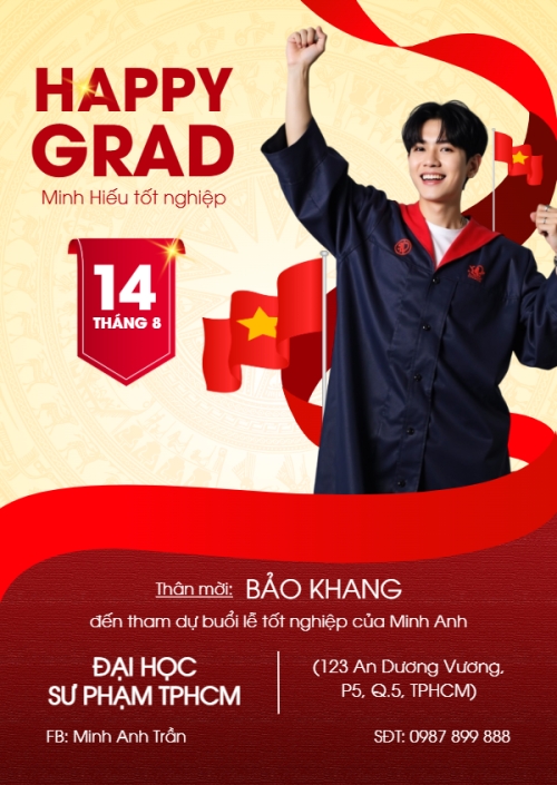 Mẫu thiết kế Thư mời Tốt nghiệp, kỉ yếu, Graduation, yearbook, hiện đại, sang trọng, modern, Việt Nam 1766115962