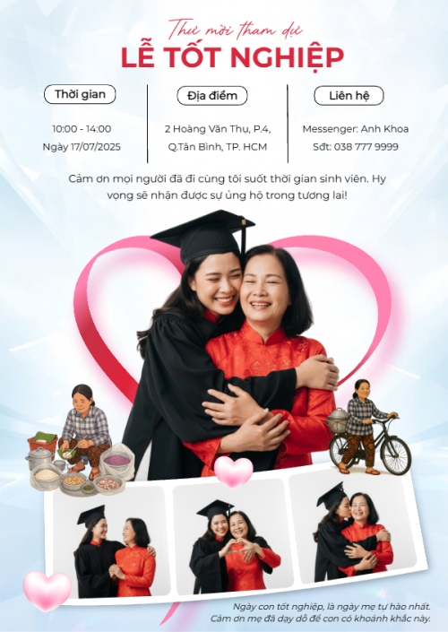 Mẫu thiết kế Thư mời Mừng lễ tốt nghiệp con của mẹ 1764806606
