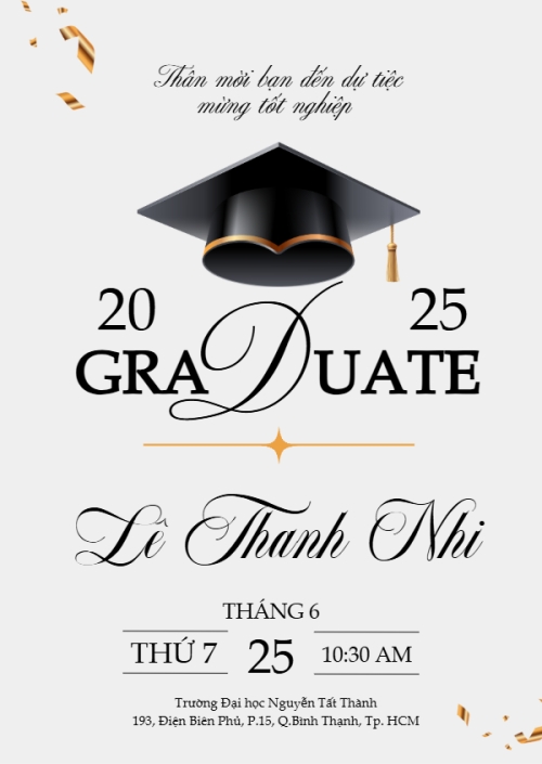 Thiết kế Thư mời Tốt nghiệp, kỉ yếu, Graduation, yearbook, đơn giản ...
