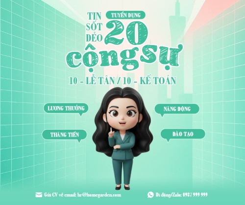 Mẫu thiết kế Bài post MXH ngang Tuyển dụng 20 cộng sự 1765240304