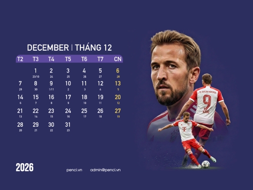 Mẫu thiết kế Lịch để bàn Thể thao bóng đá 1766789769