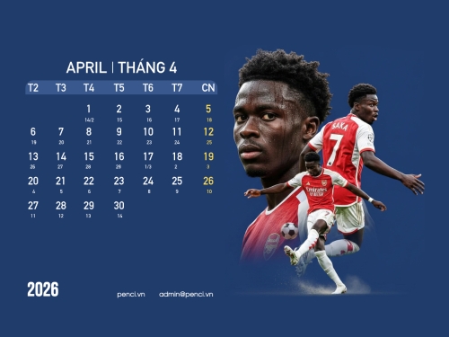 Mẫu thiết kế Lịch để bàn Thể thao bóng đá 1766789769
