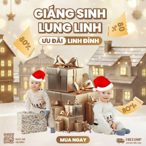 Mẫu thiết kế Bài post MXH vuông Giáng sinh lung linh ưu đãi linh đình 1765997579