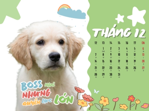Mẫu thiết kế Lịch để bàn Thú cưng dễ thương 1766782736