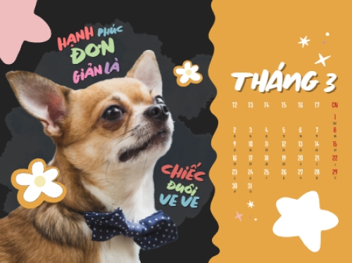 Mẫu thiết kế Lịch để bàn Thú cưng dễ thương 1766782736
