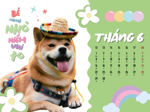 Mẫu thiết kế Lịch để bàn Thú cưng dễ thương 1766782736