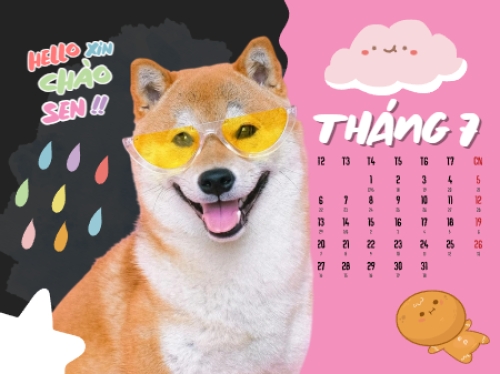 Mẫu thiết kế Lịch để bàn Thú cưng dễ thương 1766782736