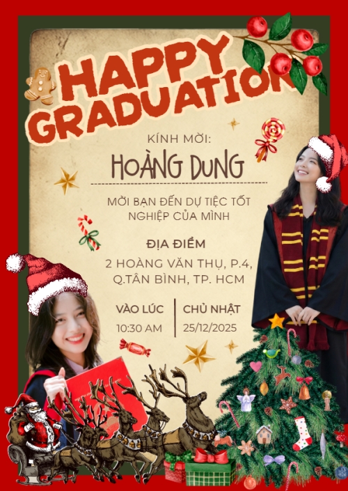 Mẫu thiết kế Thư mời Tốt nghiệp giáng sinh 1765266986