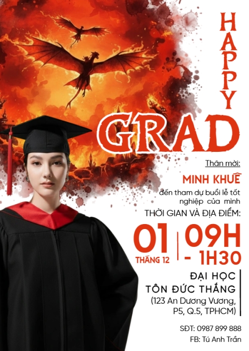 Thiết kế Thư mời Happy graduation avatar