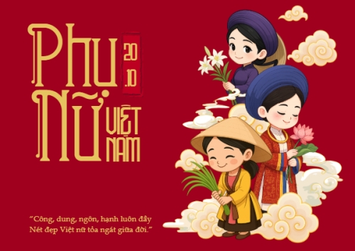 Mẫu thiết kế Thiệp chúc mừng 20/10, Ngày phụ nữ Việt Nam, Vietnamese Women's Day, phụ nữ, sự kiện, event, dễ thương, cute, chibi, hoạt hình, cartoon 1765085903