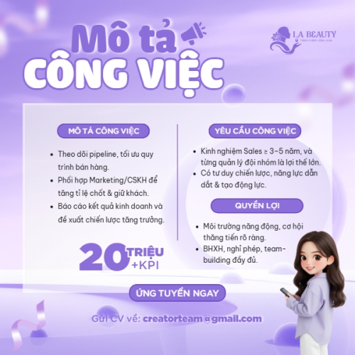 Mẫu thiết kế Bài post MXH vuông Tuyển dụng quản lý cửa hàng 1765167982