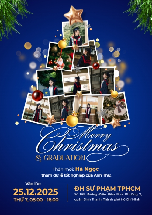 Mẫu thiết kế Thư mời Merry christmas & graduation 1765266986