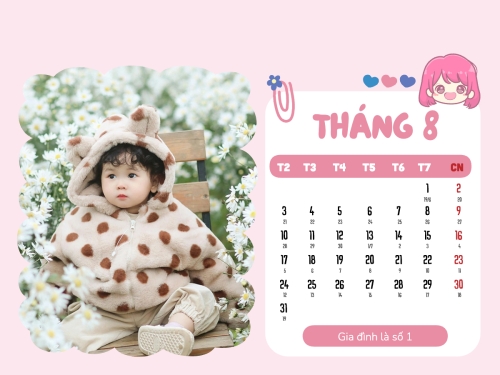 Mẫu thiết kế Lịch để bàn Gia đình và em bé 1766782735
