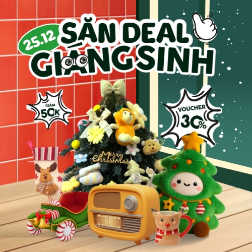 Mẫu thiết kế Bài post MXH vuông Săn deal giáng sinh 1765997579