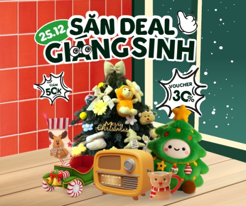 Mẫu thiết kế Bài post MXH ngang Săn deal giáng sinh 1765240304