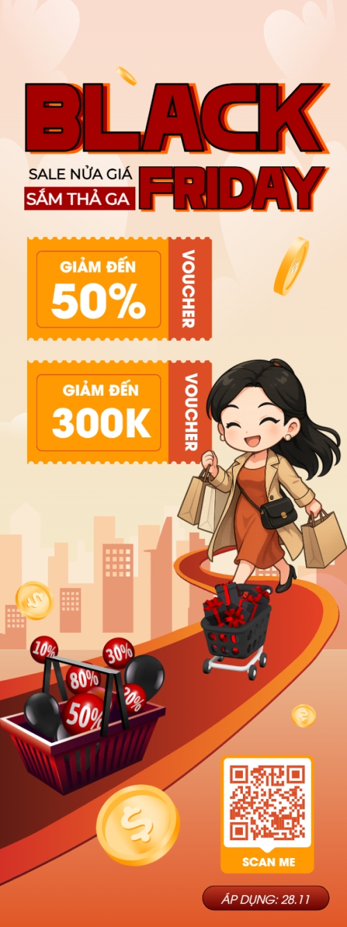 Mẫu thiết kế Standee Sale nửa giá sắm thả ga 1764555487