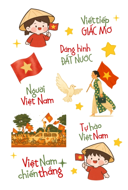 Mẫu thiết kế Nhãn Sticker - Sticker Sheets 2/9, Quốc Khánh, lễ hội, Việt Nam, sự kiện, event, dễ thương, cute 1765174014