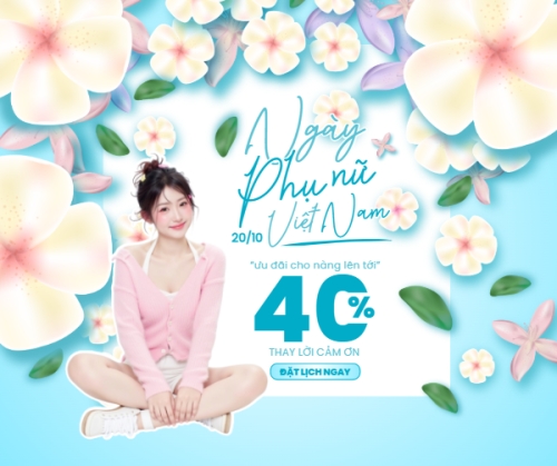 Mẫu thiết kế Bài post MXH ngang 20/10, Ngày phụ nữ Việt Nam, Vietnamese Women's Day, phụ nữ, sự kiện, event, làm đẹp, beauty, thẩm mỹ, modern, hiện đại 1765240191