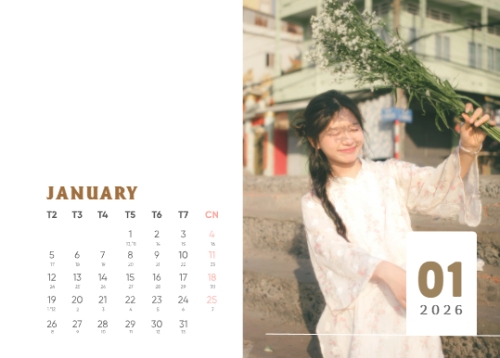 Mẫu thiết kế Lịch để bàn Tết, Xuân, Bính Ngọ, năm 2026, 2026, hiện đại, sang trọng, modern 1766789117