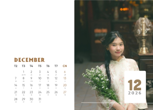 Mẫu thiết kế Lịch để bàn Tết, Xuân, Bính Ngọ, năm 2026, 2026, hiện đại, sang trọng, modern 1766789117