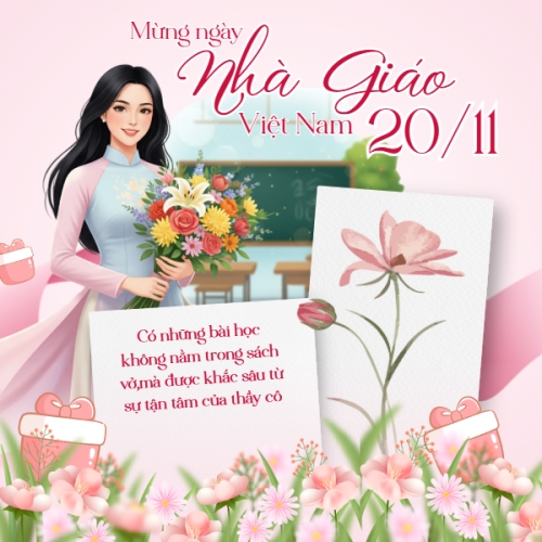 Mẫu thiết kế Bài post MXH vuông Mừng ngày nhà giáo Việt Nam 1765126759