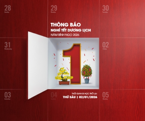 Mẫu thiết kế Bài post MXH ngang Thông báo nghỉ tết dương lịch 1768317695