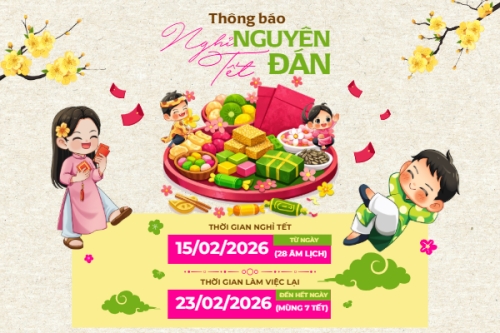 Mẫu thiết kế Bài post MXH ngang Thông báo nghỉ tết Nguyên Đán 1769662783