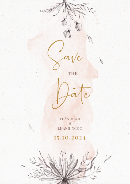 Mẫu thiết kế Ruột thiệp cưới Thanh Nhã, hoa lá, thiên nhiên, floral, vintage 1767839137