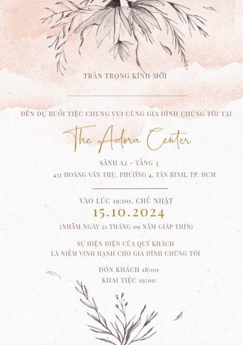 Mẫu thiết kế Ruột thiệp cưới Thanh Nhã, hoa lá, thiên nhiên, floral, vintage 1767839137