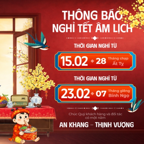Mẫu thiết kế Bài post MXH vuông Thông báo nghỉ tết âm lịch 1768395651