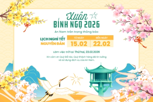 Mẫu thiết kế Bài post MXH ngang Thông báo lịch nghỉ tết nguyên đán Bính Ngọ 2026 1769662783