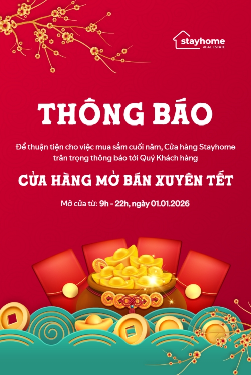 Mẫu thiết kế Bài post MXH dọc Thông báo mở cửa xuyên Tết 1768323262