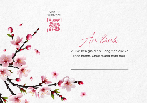 Mẫu thiết kế Thiệp chúc mừng Tết, Xuân, truyền thống, đơn giản, cổ điển, hoa lá 1768004199