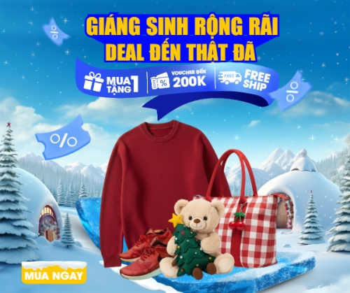 Mẫu thiết kế Bài post MXH ngang Giáng sinh rộn ràng deal đến thật đã 1768323417