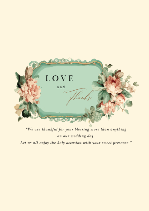 Mẫu thiết kế Ruột thiệp cưới Vintage Flower, cổ điển, vintage, retro, classic 1767891419