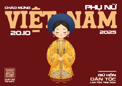 Mẫu thiết kế Thiệp chúc mừng 20/10, Ngày phụ nữ Việt Nam, Vietnamese Women's Day, phụ nữ, sự kiện, event, dễ thương, cute, chibi, hoạt hình, cartoon 1768318417