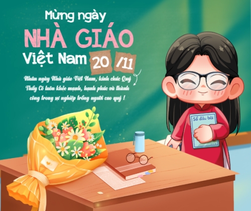 Mẫu thiết kế Bài post MXH ngang Mừng ngày nhà giáo Việt Nam 20/11 1769662670