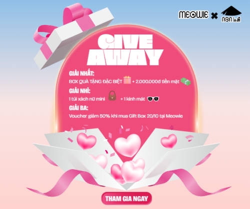 Mẫu thiết kế Bài post MXH ngang 20/10, Ngày phụ nữ Việt Nam, Vietnamese Women's Day, phụ nữ, give away, sự kiện, event, dễ thương, cute, chibi, hoạt hình, cartoon 1769668900