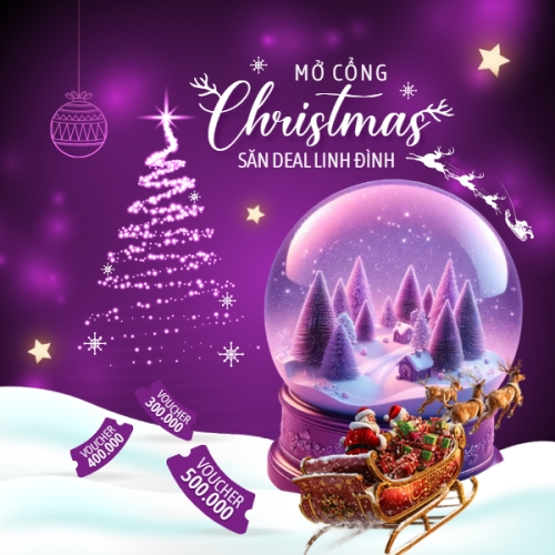 Mẫu thiết kế Bài post MXH vuông Mở cổng Christmas săn deal linh đình 1768324262