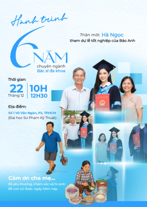 Mẫu thiết kế Thư mời Hành trình 6 năm chuyên ngành bác sĩ đa khoa 1768092480