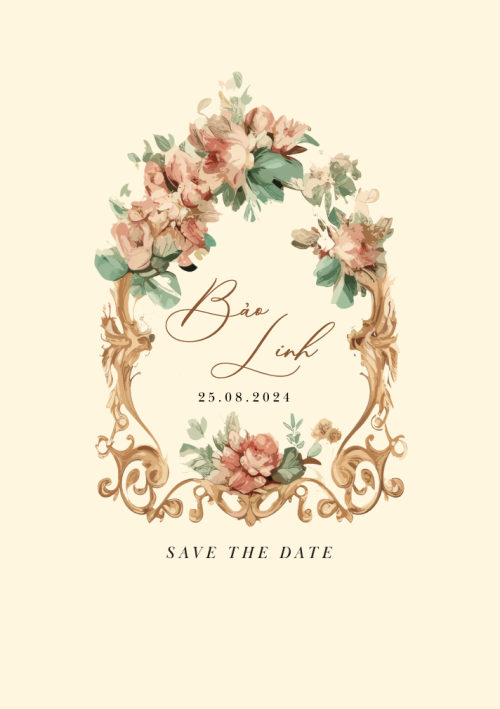 Mẫu thiết kế Ruột thiệp cưới   Vintage Flower, cổ điển, vintage, retro, classic 1767855547