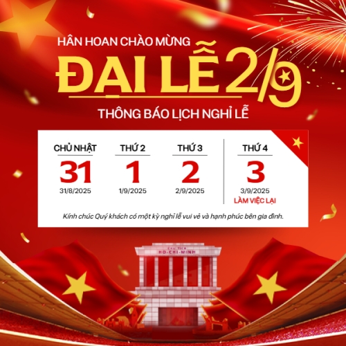 Mẫu thiết kế Bài post MXH vuông 2/9, Quốc Khánh, lễ hội, thông báo, lịch nghỉ, Việt Nam, sự kiện, event, hiện đại, modern 1769662670