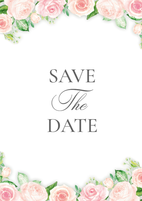 Mẫu thiết kế Ruột thiệp cưới Rosé, hoa lá, thiên nhiên, floral, màu nước, watercolor 1767613691