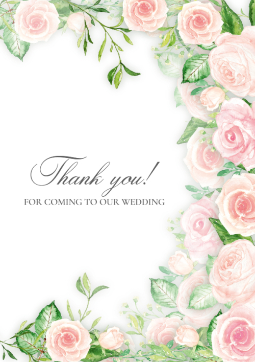 Mẫu thiết kế Ruột thiệp cưới Rosé, hoa lá, thiên nhiên, floral, màu nước, watercolor 1767613691