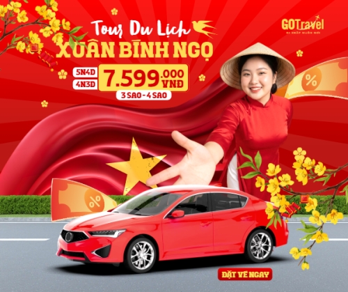 Mẫu thiết kế Bài post MXH ngang Tour du lịch xuân Bính ngọ 1768317695