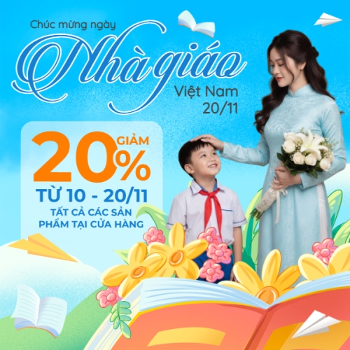 Mẫu thiết kế Bài post MXH vuông Khuyến mãi ngày nhà giáo Việt Nam 1769662766